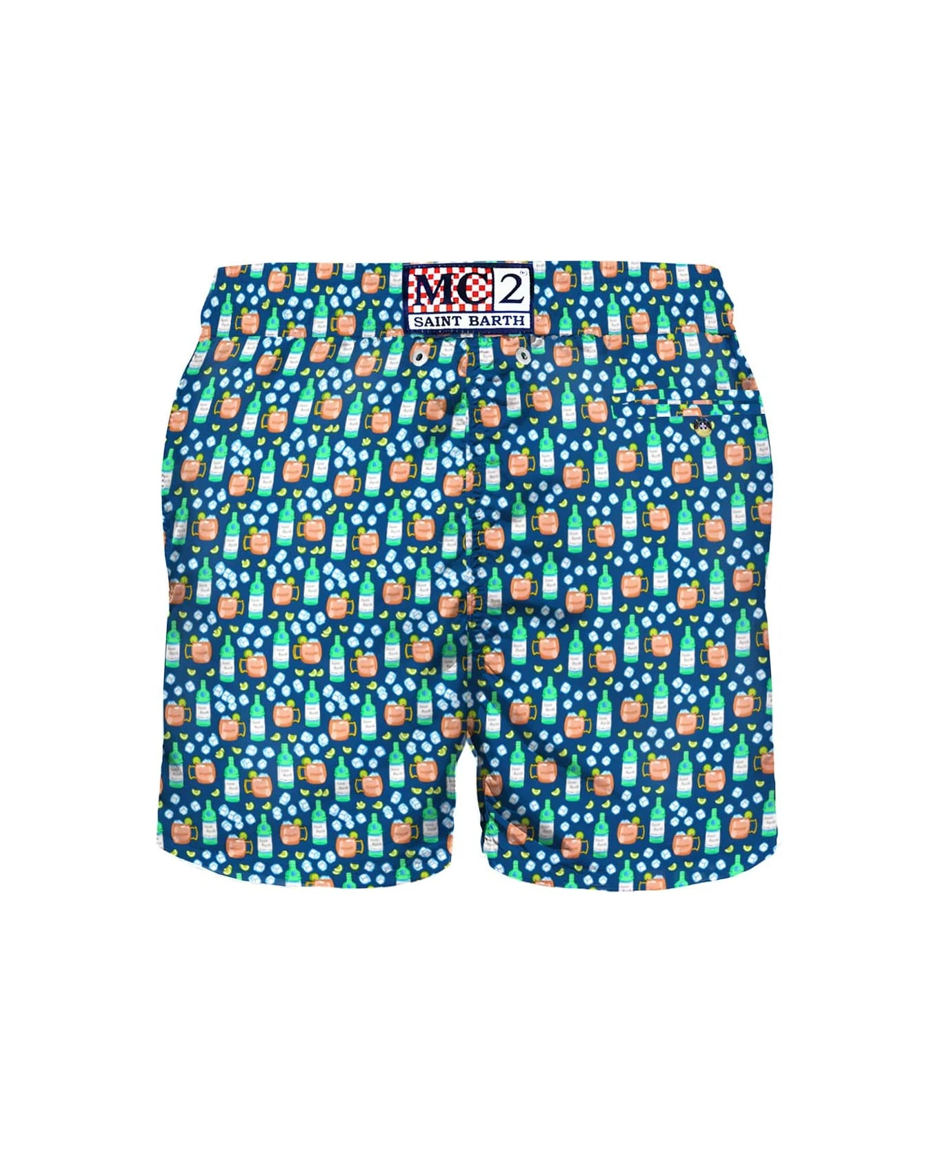 MC2 Saint Barth Light Fabric Man Swim Shorts Moscow Mule Print - Image 2
