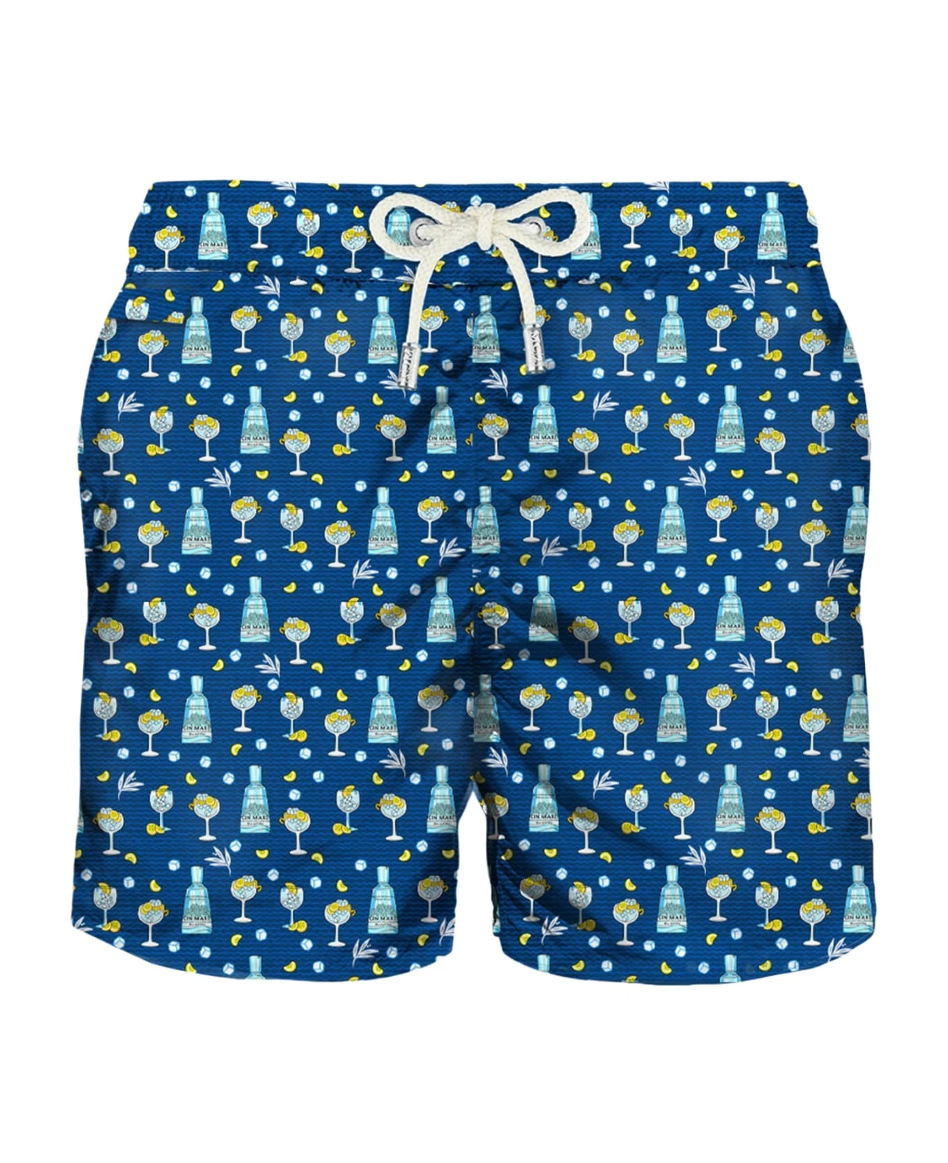 MC2 Saint Barth Man Light Fabric Swim Shorts With Gin Mare All Over Print | Gin Mare Special Edition