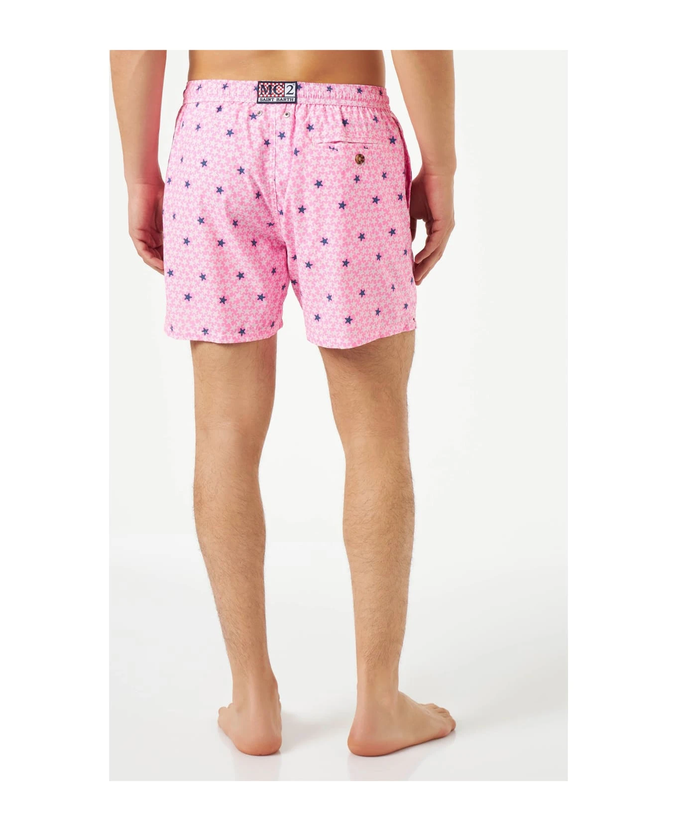 MC2 Saint Barth Man Light Fabric Comfort Swim Shorts With Starfish Print - Image 4
