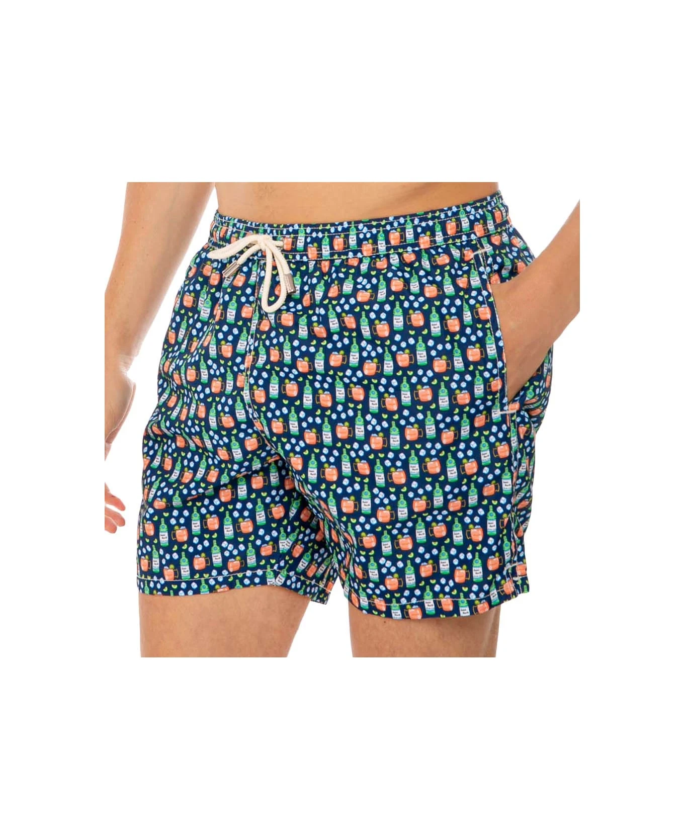 MC2 Saint Barth Light Fabric Man Swim Shorts Moscow Mule Print - Image 4