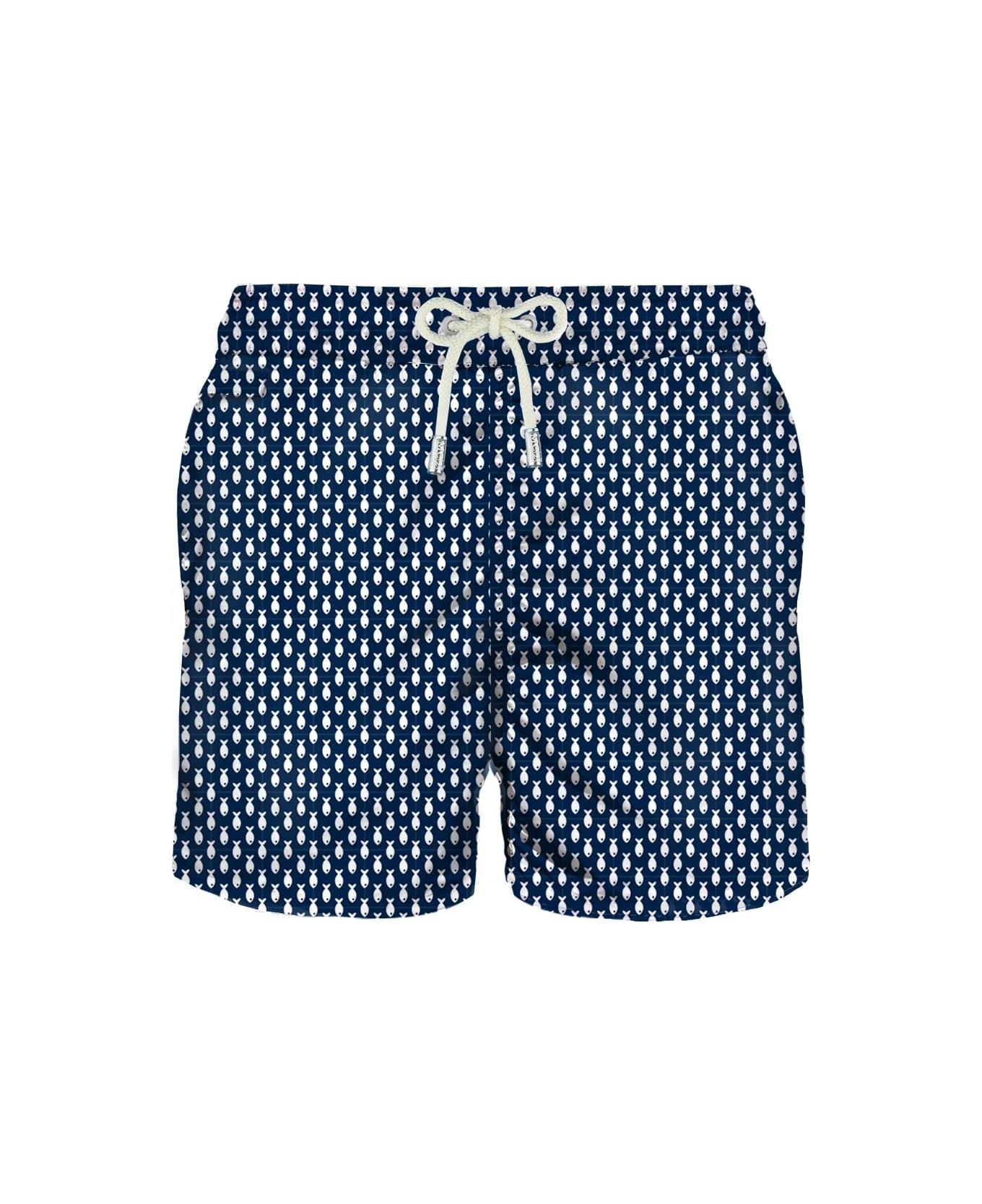 MC2 Saint Barth Light Fabric Man Swim Shorts Fish Print