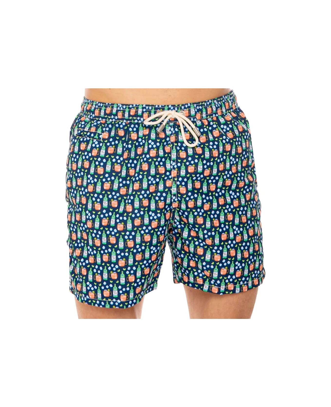 MC2 Saint Barth Light Fabric Man Swim Shorts Moscow Mule Print - Image 3
