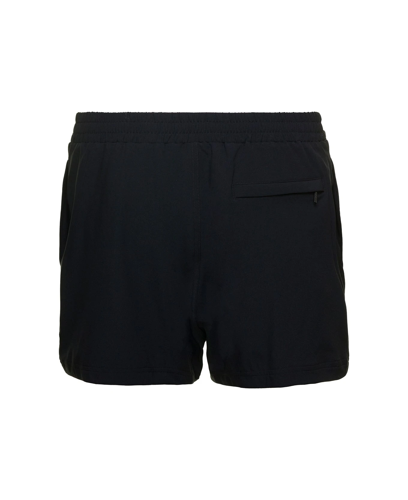Versace Swim Shorts With Medusa Head Buckle In Black Polyamide Man