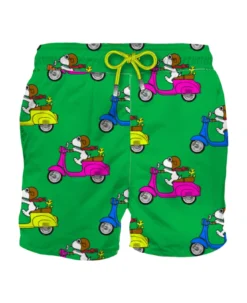 MC2 Saint Barth Man Classic Swim Shorts With Snoopy And Vespa Print | Snoopy - Peanuts Special Edition And Vespa® Special Edition