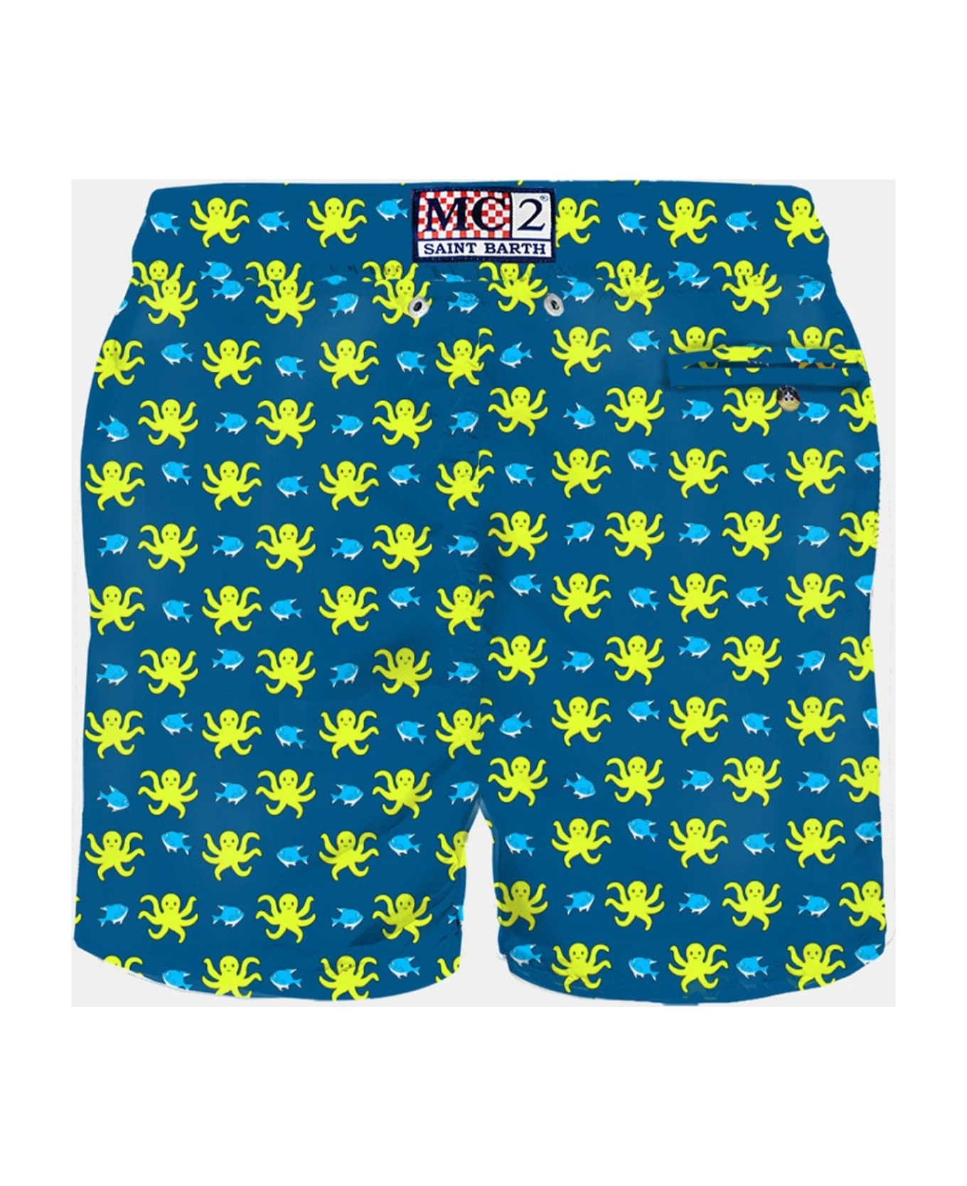 MC2 Saint Barth Man Light Fabric Swim Shorts With Fish And Octopus Print - Image 2