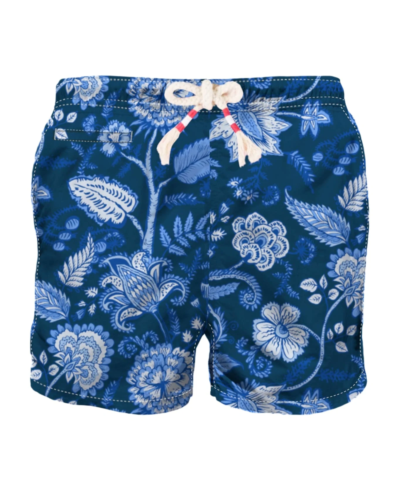 MC2 Saint Barth Man Swim Shorts With Blue Flower Print