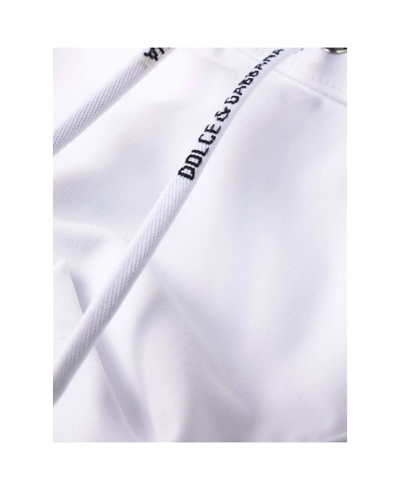 Dolce & Gabbana White Swim Briefs With Branded Drawstring And Logo Tag In Stretch Polyamide Man - Image 3