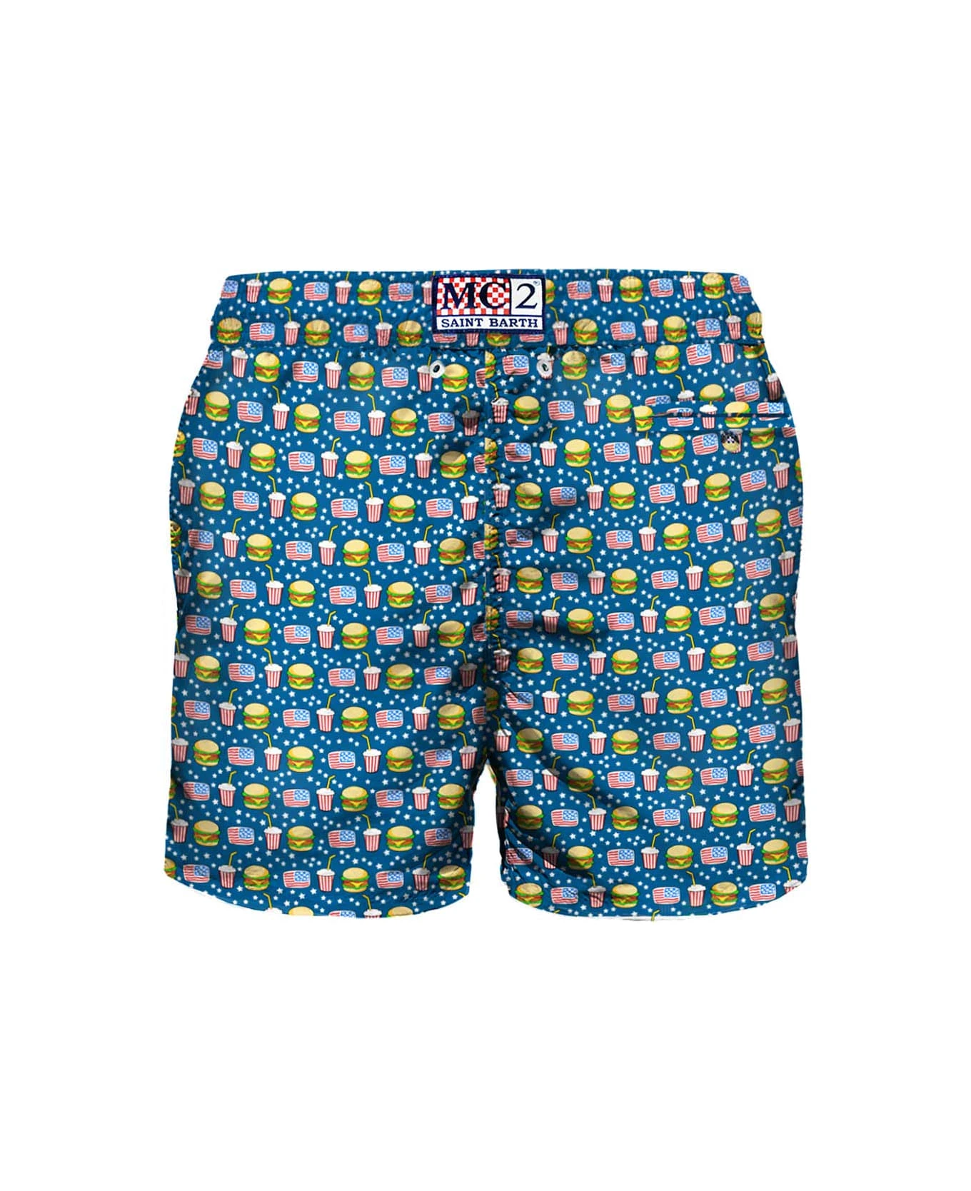 MC2 Saint Barth Light Fabric Man Swim Shorts Fast Food Print - Image 2