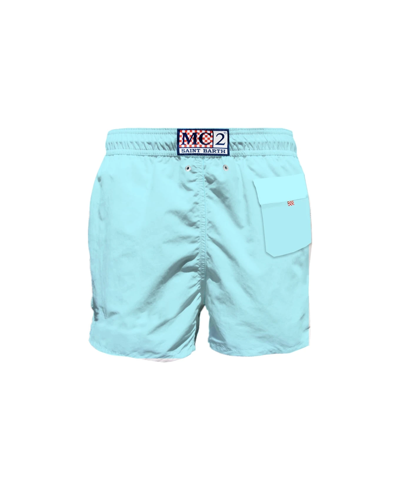MC2 Saint Barth Light-blue Man Swim Shorts With Pocket - Image 2