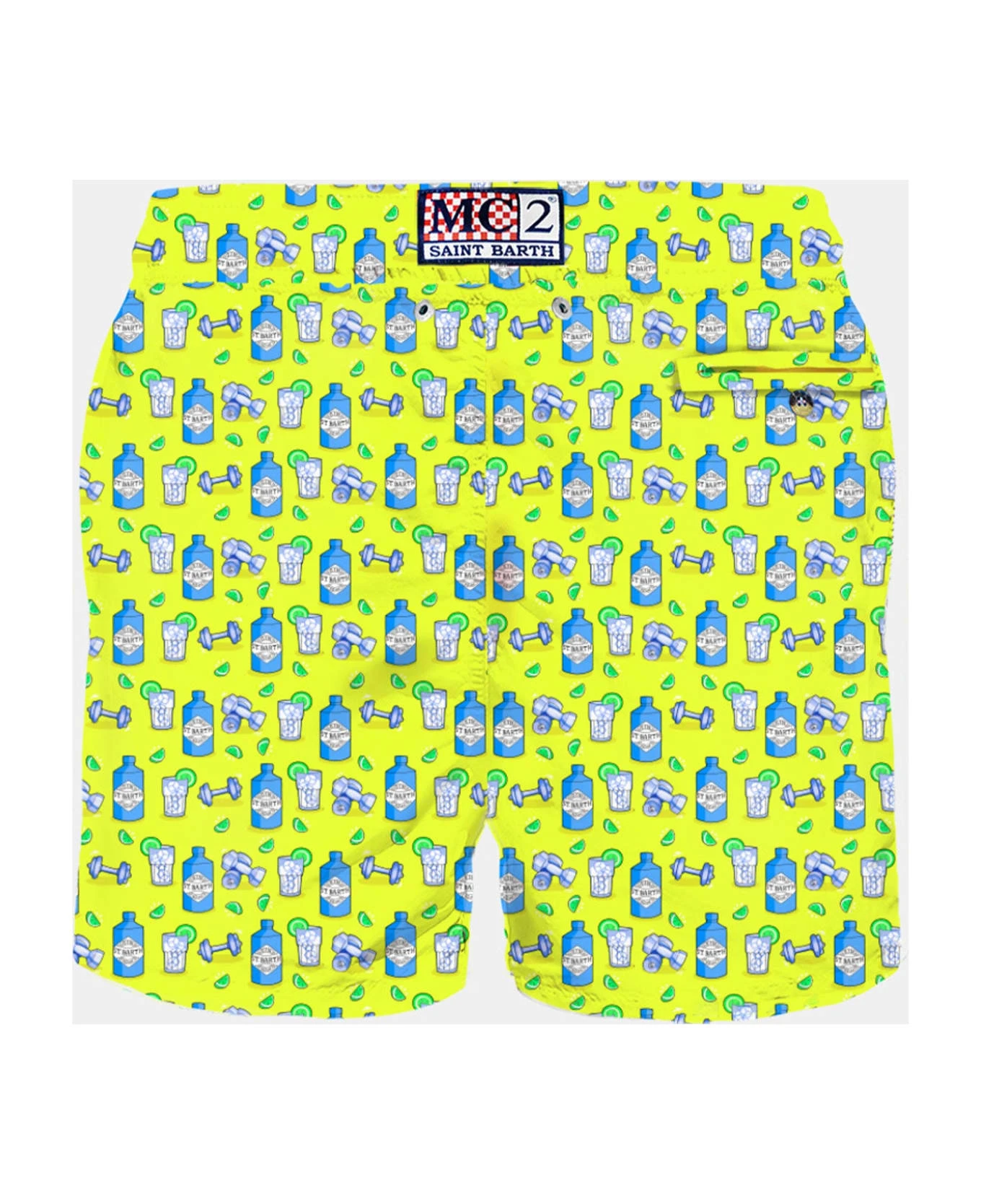 MC2 Saint Barth Man Light Fabric Swim Shorts With Gin And Gym Print | Gin Mare Special Edition - Image 2