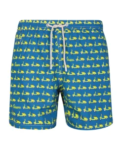 MC2 Saint Barth Light Blue/yellow Vespa Print Swim Shorts