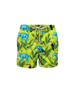 MC2 Saint Barth Light Fabric Swim Shorts With Tropical Print