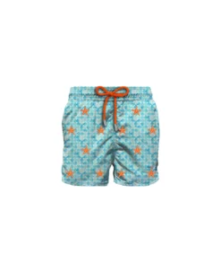 MC2 Saint Barth Man Light Fabric Man Swim Shorts With Starfish Embroidery