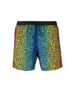 MC2 Saint Barth Animalier Rainbow Print Light Fabric Zipped Swim Shorts