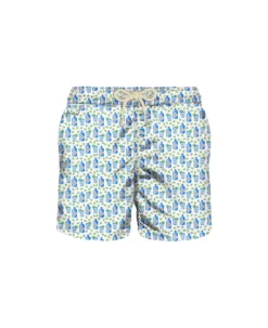 MC2 Saint Barth Man Light Fabric Swim Shorts With Gin Print