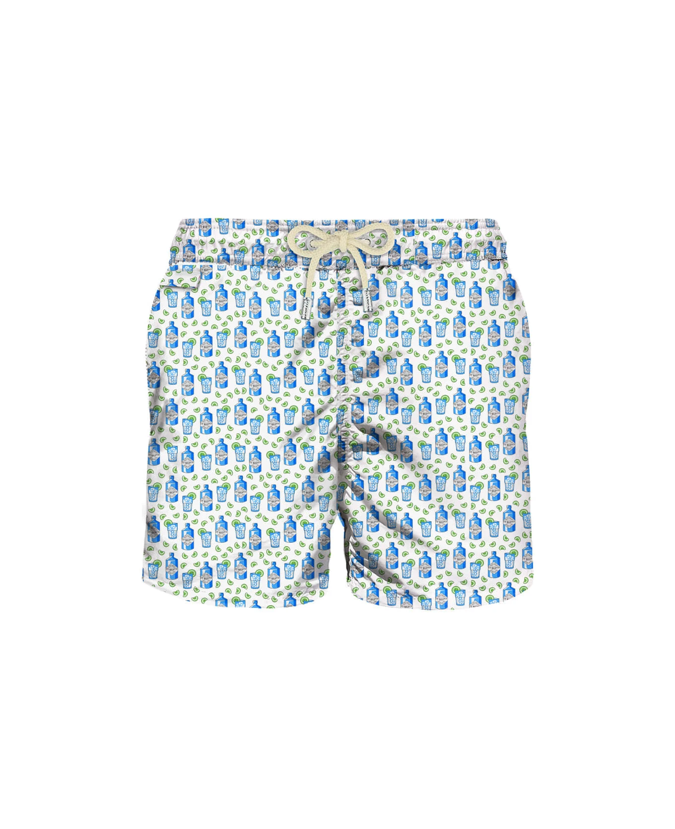 MC2 Saint Barth Man Light Fabric Swim Shorts With Gin Print