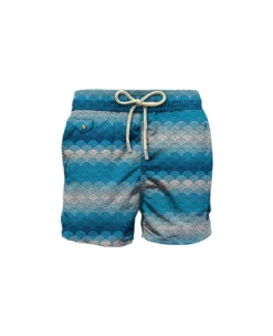 MC2 Saint Barth Light Fabric Swim Shorts With Optical Print