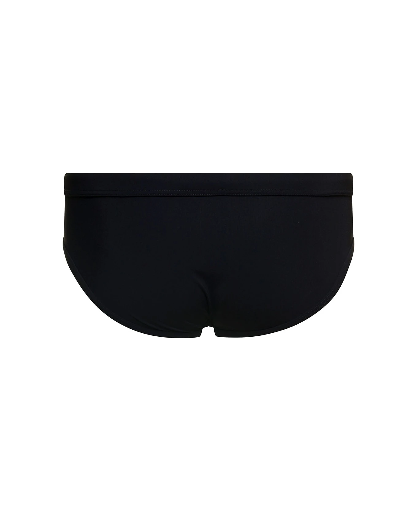 Dolce & Gabbana Black Swim Briefs With Branded Drawstring And Logo Tag In Stretch Polyamide Man - Image 2