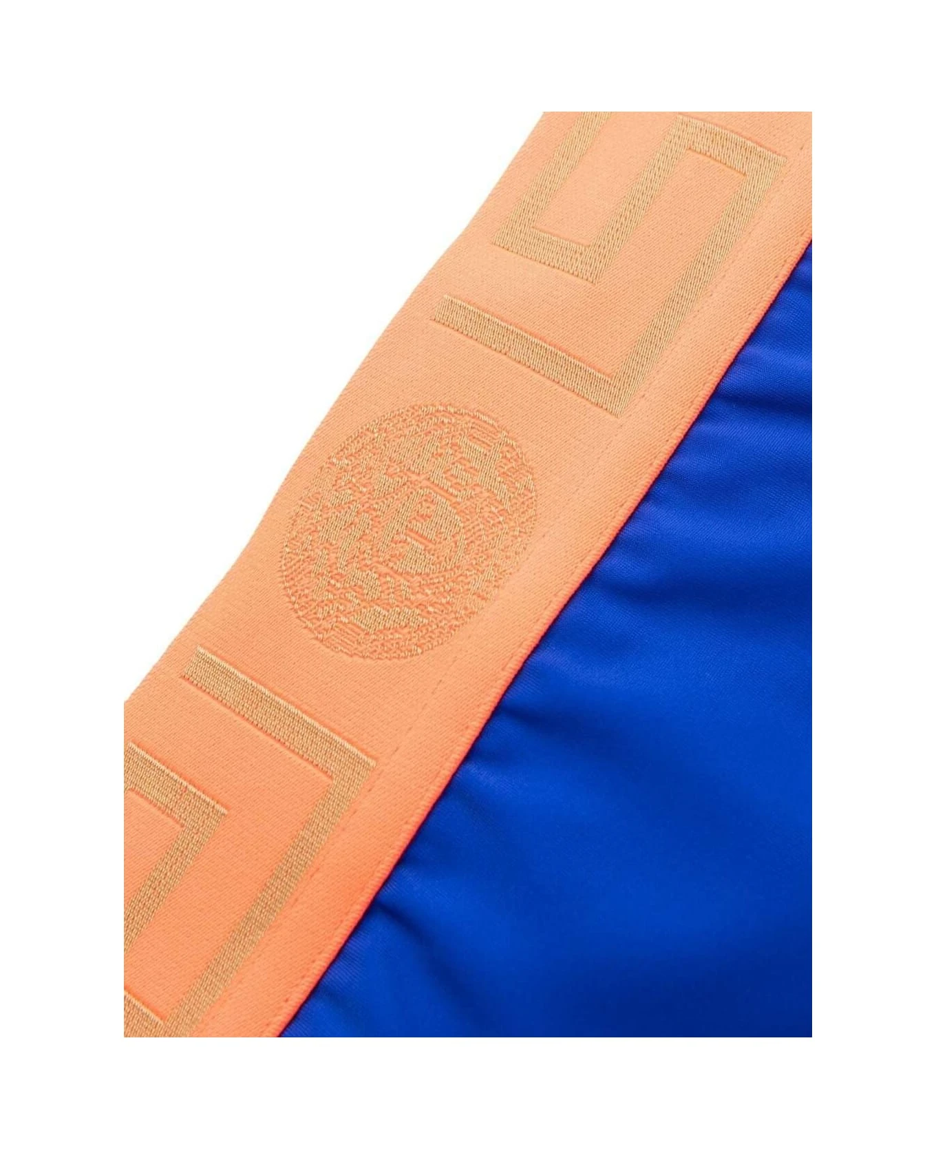 Versace Blue Swim Briefs With Branded Waistband In Polyamide Man - Image 3