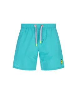 BARROW Turquoise Swim Shorts With Logo Print