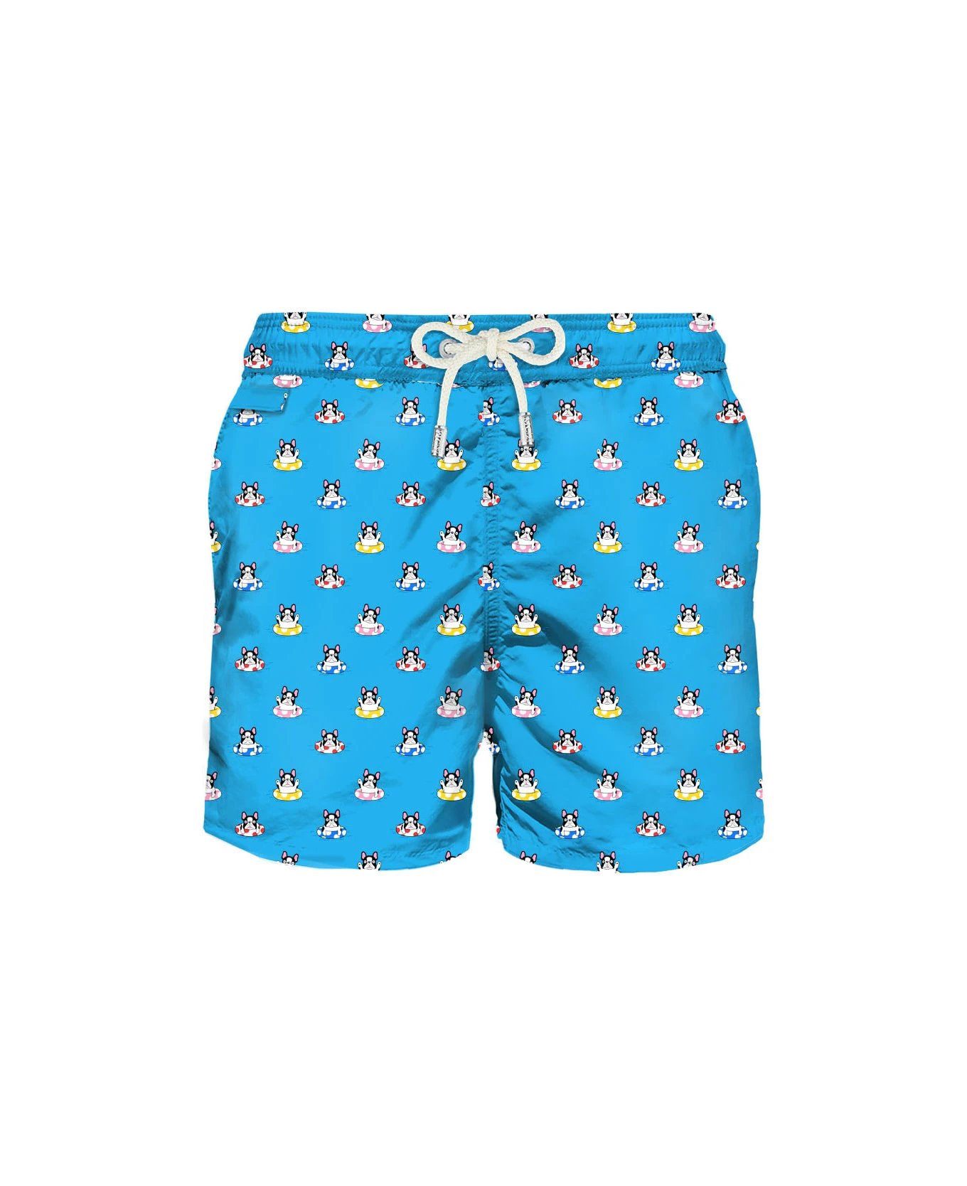 MC2 Saint Barth Man Light Fabric Swim Shorts With Dog Print