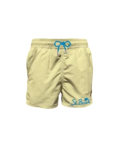 MC2 Saint Barth Pastel Yellow Man Swim Shorts With Pocket