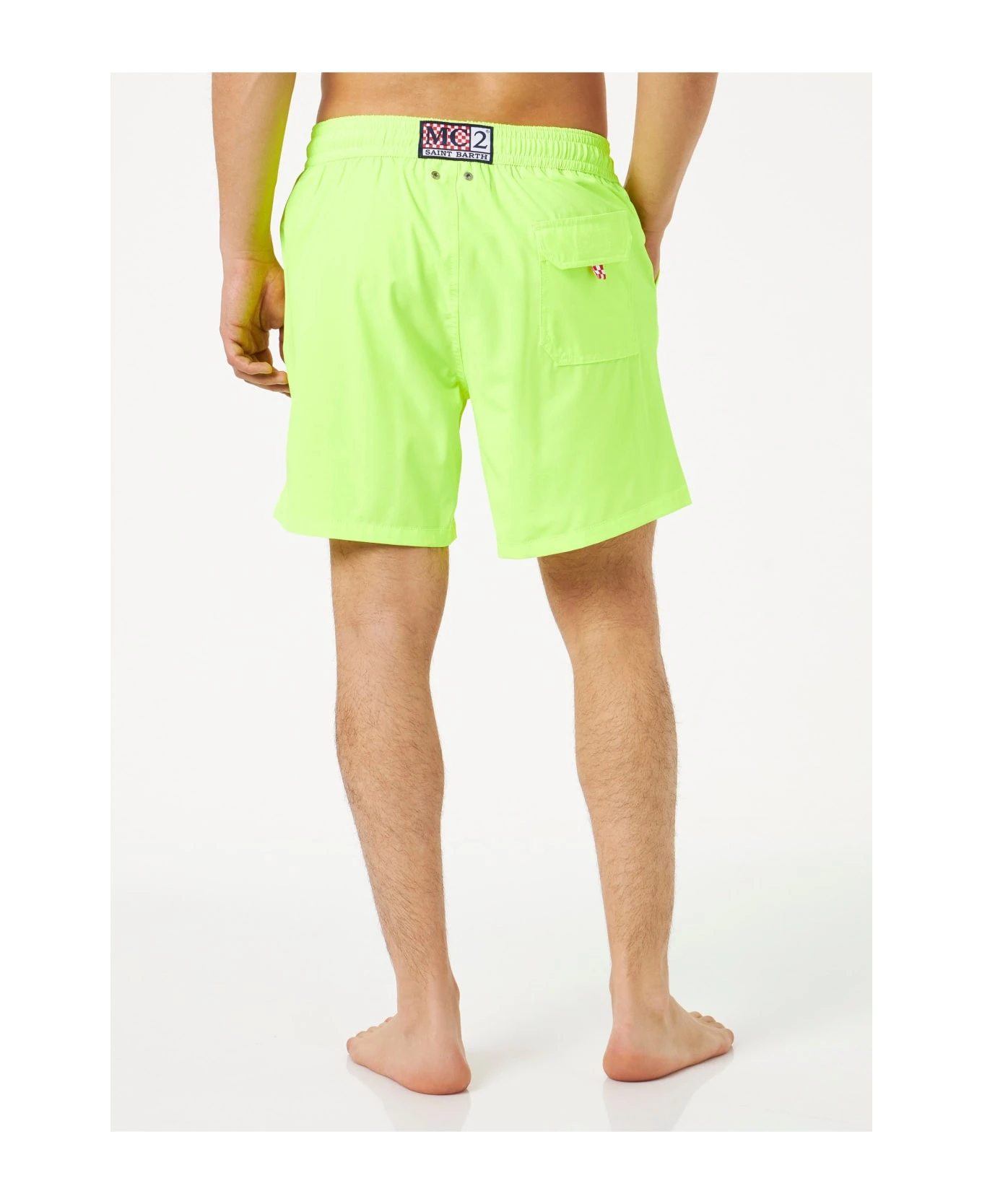 MC2 Saint Barth Man Fluo Yellow Comfort Swim Shorts - Image 4