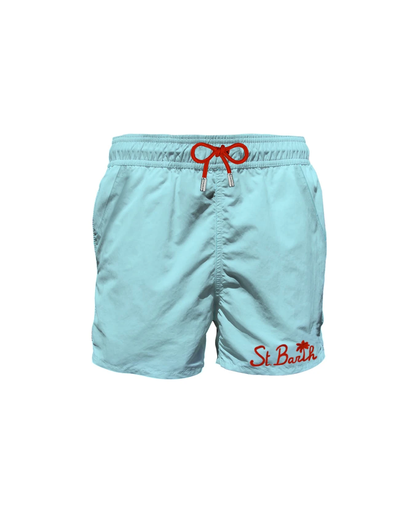 MC2 Saint Barth Light-blue Man Swim Shorts With Pocket