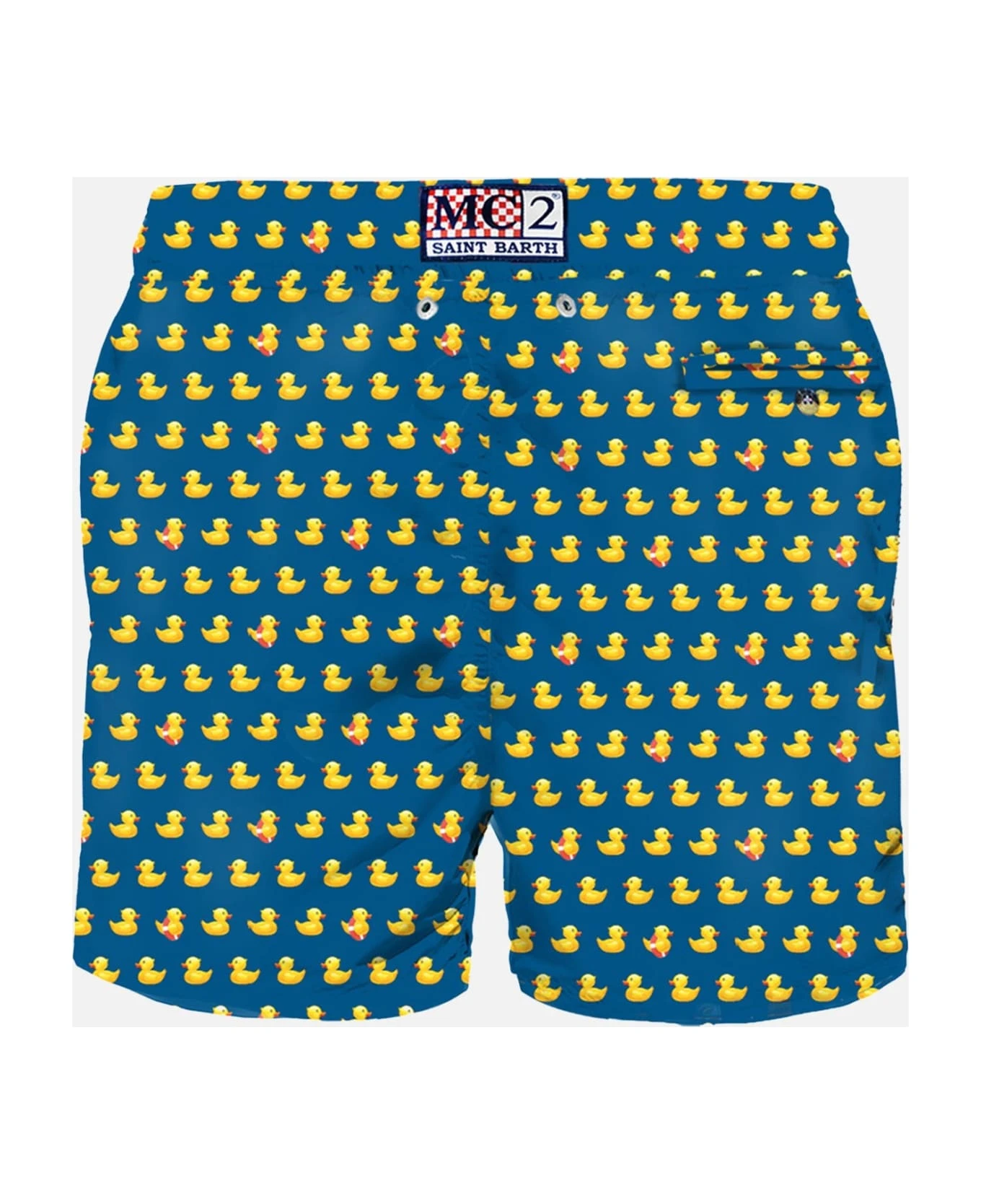 MC2 Saint Barth Man Light Fabric Swim Shorts With Ducky Print - Image 2