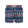 MC2 Saint Barth Light Fabric Man Swim Shorts Snowman Print