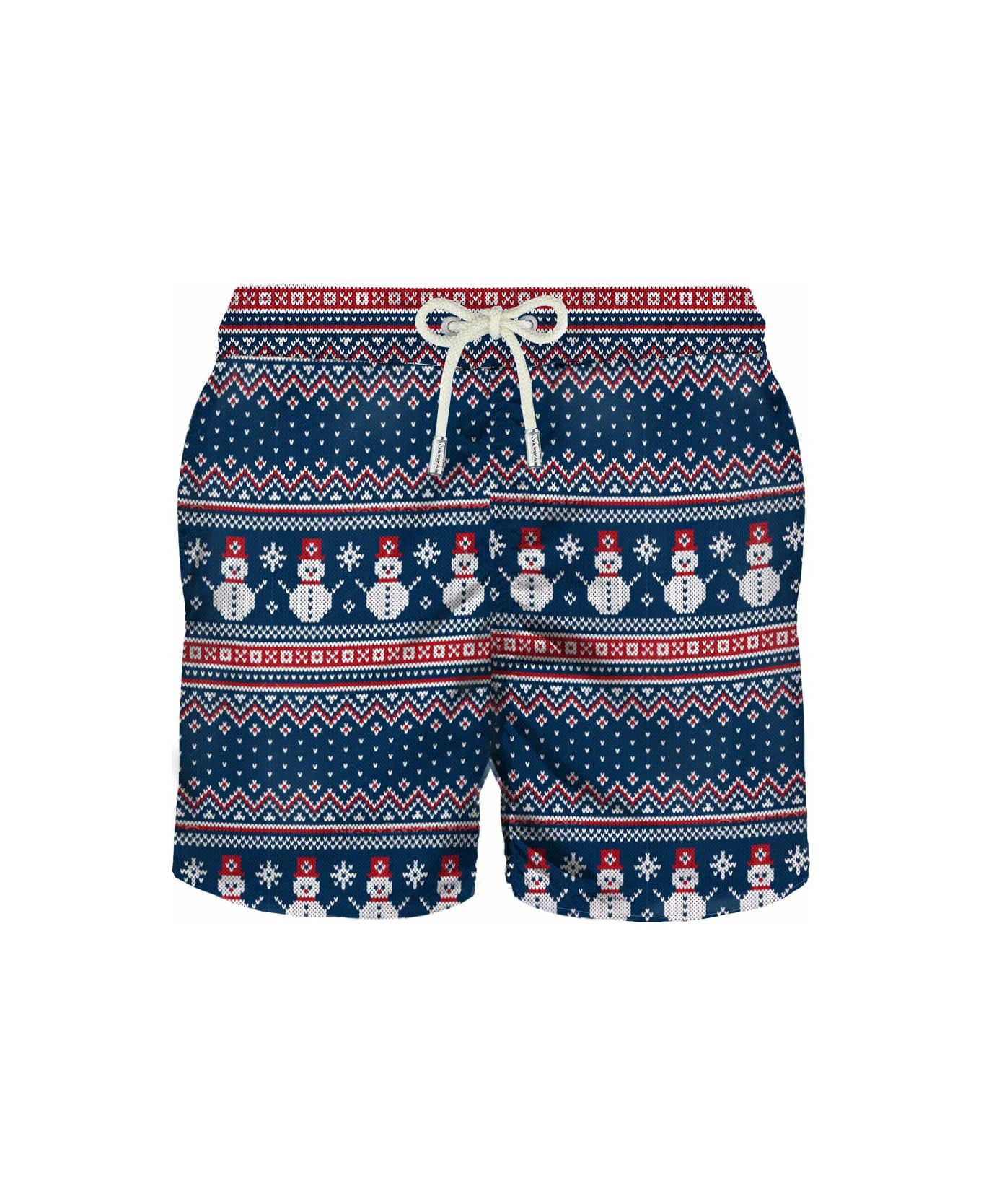 MC2 Saint Barth Light Fabric Man Swim Shorts Snowman Print