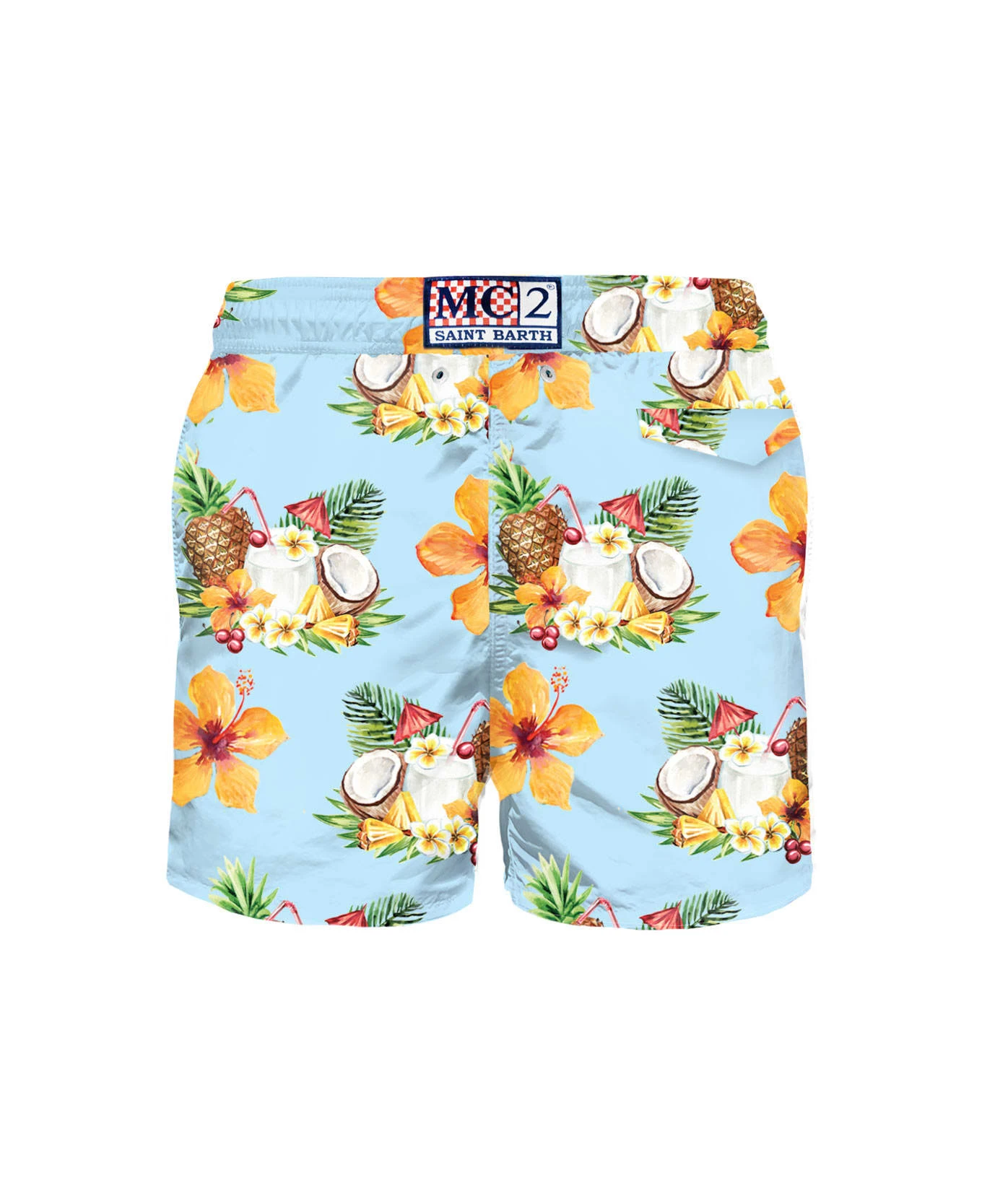 MC2 Saint Barth Light Fabric Man Swim Shorts Coconut And Pineapple Print - Image 2
