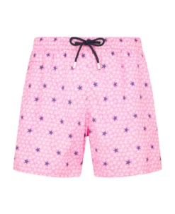 MC2 Saint Barth Man Light Fabric Comfort Swim Shorts With Starfish Print