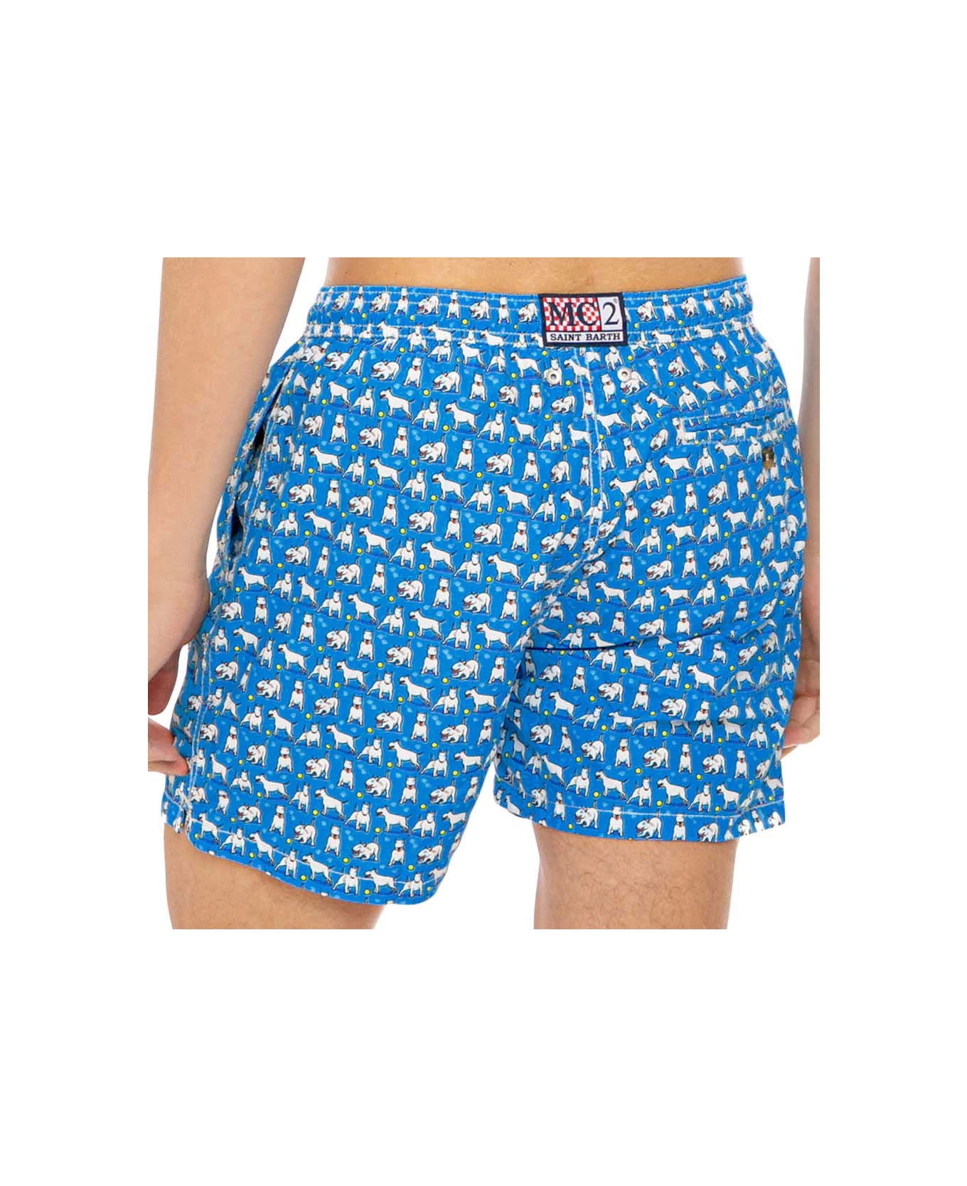 MC2 Saint Barth Light Fabric Man Swim Shorts Bull Terrier Print - Image 4