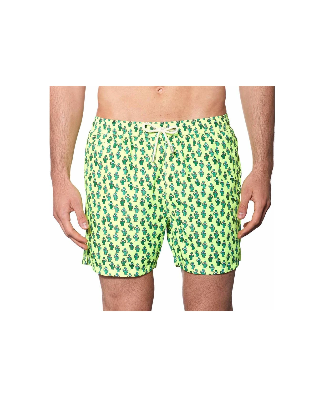 MC2 Saint Barth Light Fabric Man Swim Shorts Cactus Print - Image 3