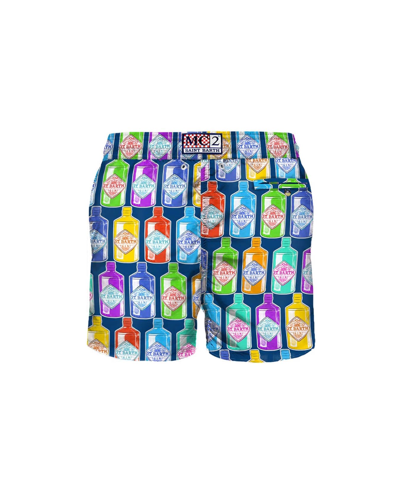 MC2 Saint Barth Light Fabric Man Swim Shorts Gin Print - Image 2