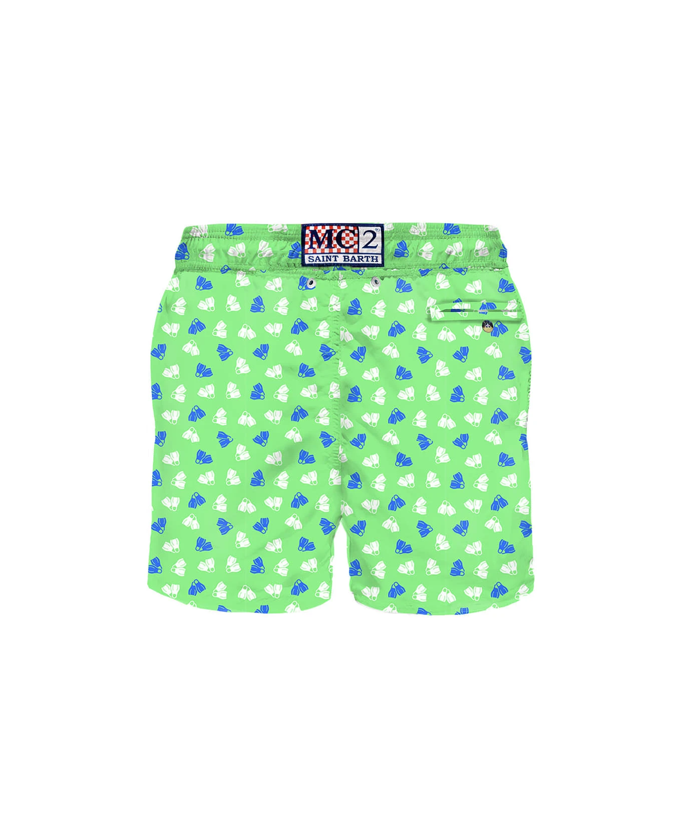 MC2 Saint Barth Man Swim Shorts Fins Micro Print - Image 2