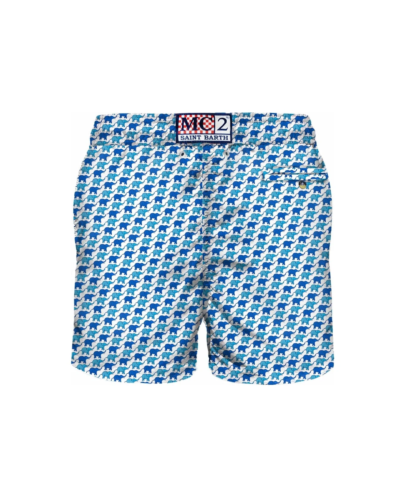 MC2 Saint Barth Light Fabric Man Swim Shorts Elephant Print - Image 2