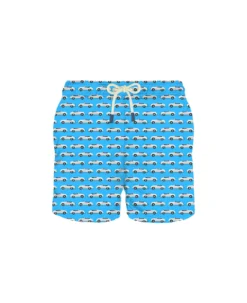 MC2 Saint Barth Cars Micro Print Light Fabric Swim Shorts