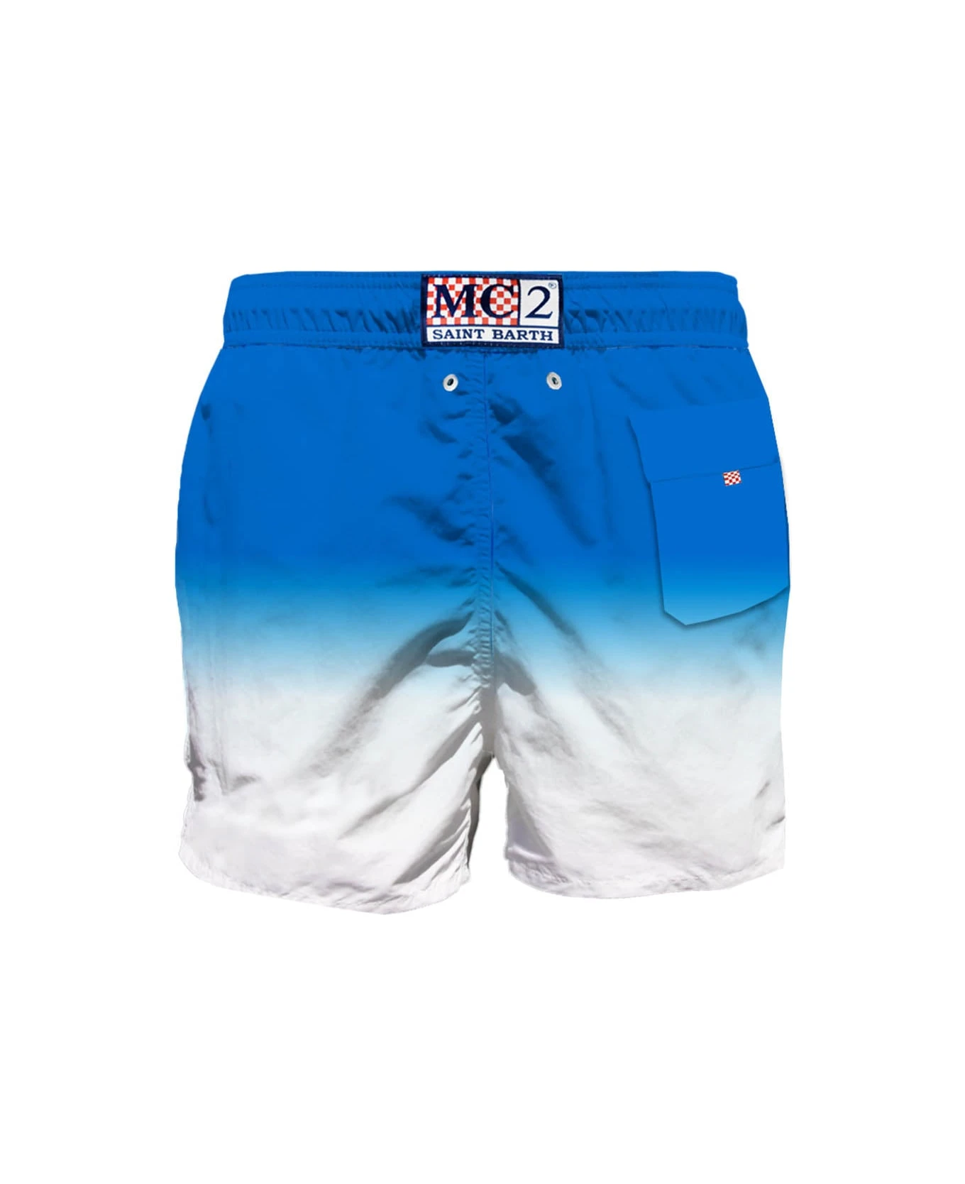 MC2 Saint Barth White And Blue Shades Mid-length Swim Shorts - Image 2