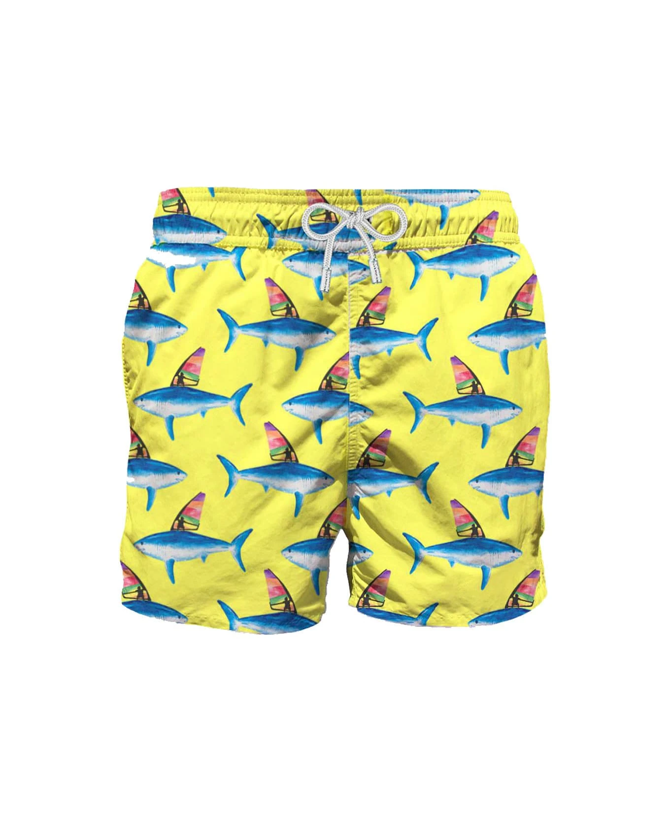 MC2 Saint Barth Mid-length Swim Shorts With Sharks Print