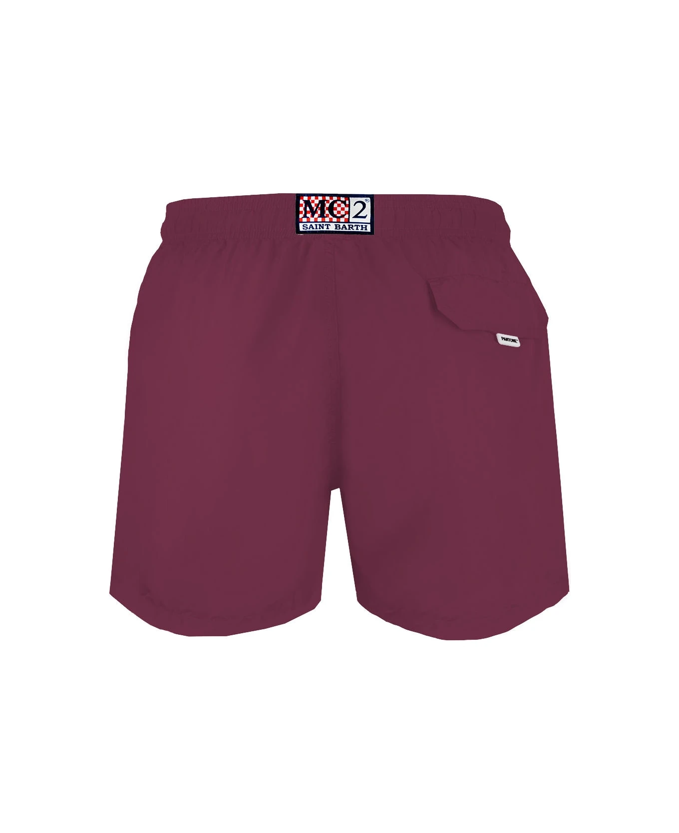 MC2 Saint Barth Man Burgundy Swim Shorts | Pantone Special Edition - Image 2
