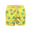 MC2 Saint Barth Embroidered Leaves Mid-length Swim Short