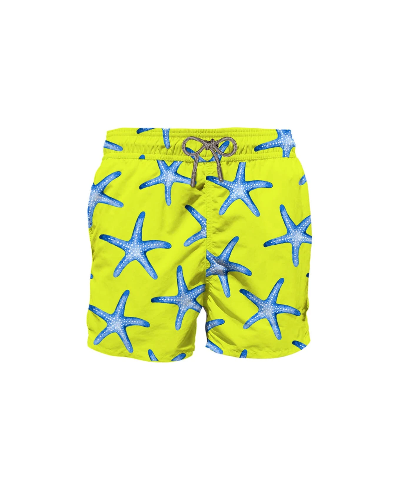 MC2 Saint Barth Yellow Mid-length Swim Shorts With South Star
