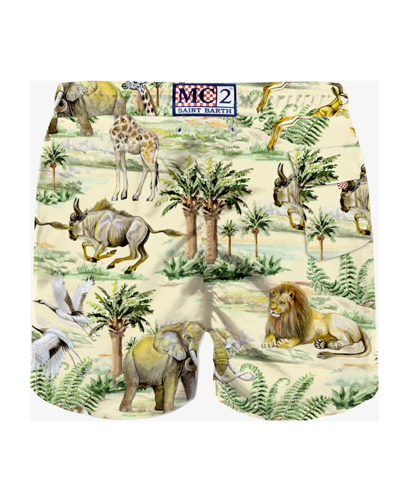 MC2 Saint Barth Man Classic Swim Shorts Wild Life Print - Image 2