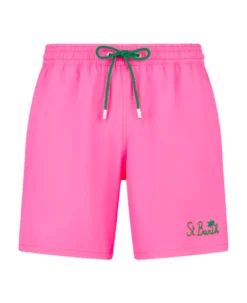 MC2 Saint Barth Man Fluo Pink Comfort Swim Shorts