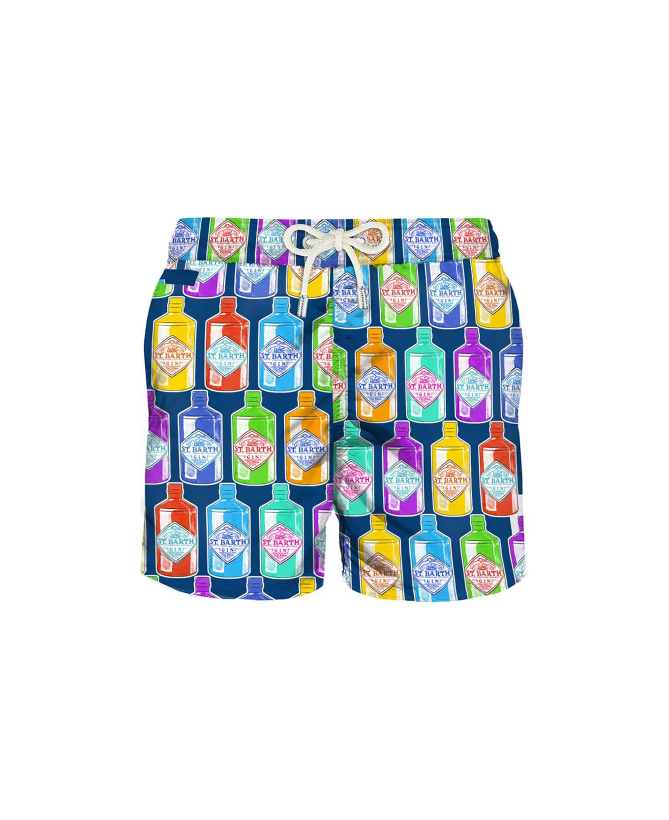 MC2 Saint Barth Light Fabric Man Swim Shorts Gin Print