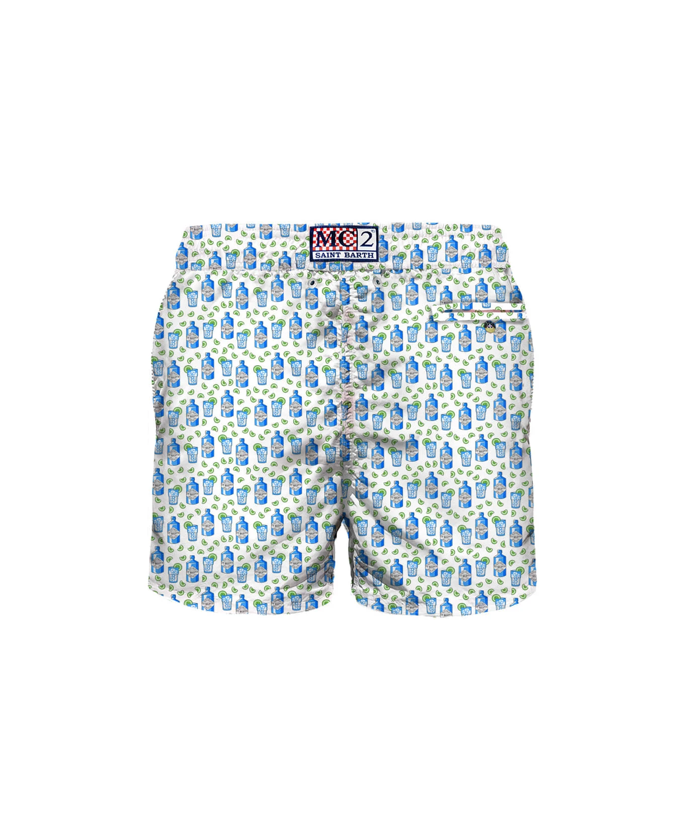 MC2 Saint Barth Man Light Fabric Swim Shorts With Gin Print - Image 2
