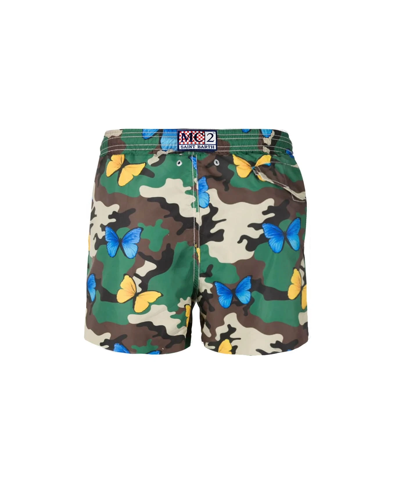 MC2 Saint Barth Light Fabric Man Swim Shorts Butterfly And Camouflage Print - Image 2