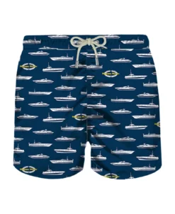 MC2 Saint Barth Man Light Fabric Swim Shorts With Magnum Marine Print | Magnum Marine Special Edition